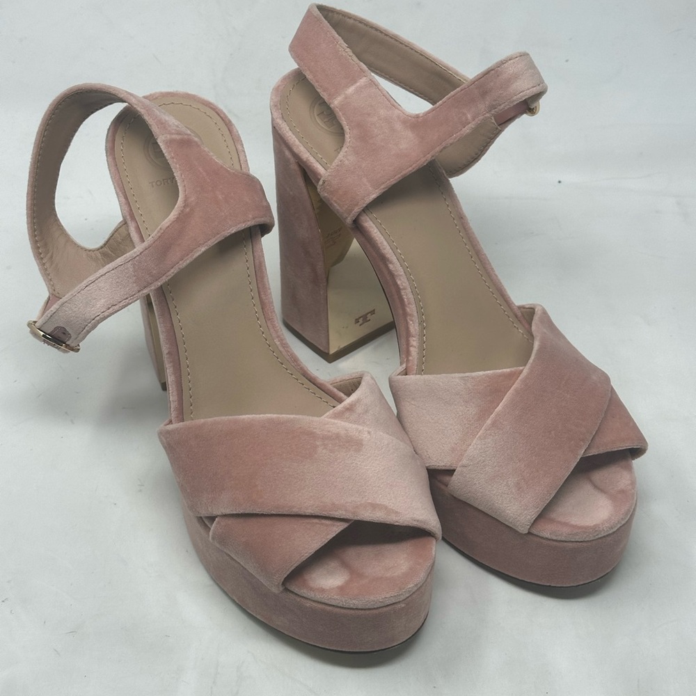 Tory Burch Pink Velvet Platform Sz. 10